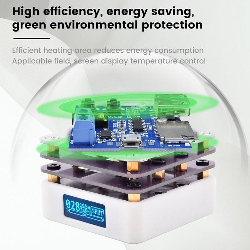 Focket Soldering Plate, PD65W 20V 5.6cm x 5.6cm Electric Hot Plate Preheater with LED Screen, Mini Soldering Preheating Station Welder for Electronic Repair & DIY Laboratory (0℃ to 350℃) - Image 4